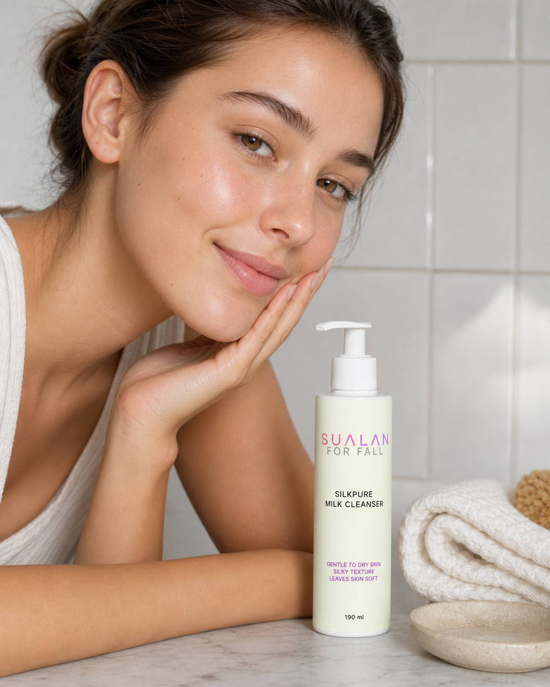 Sualan Cosmetics THE SILKPURE MILK CLEANSER, imagen que resuelve una duda de compra del producto · Limpiador facial, disponible en España