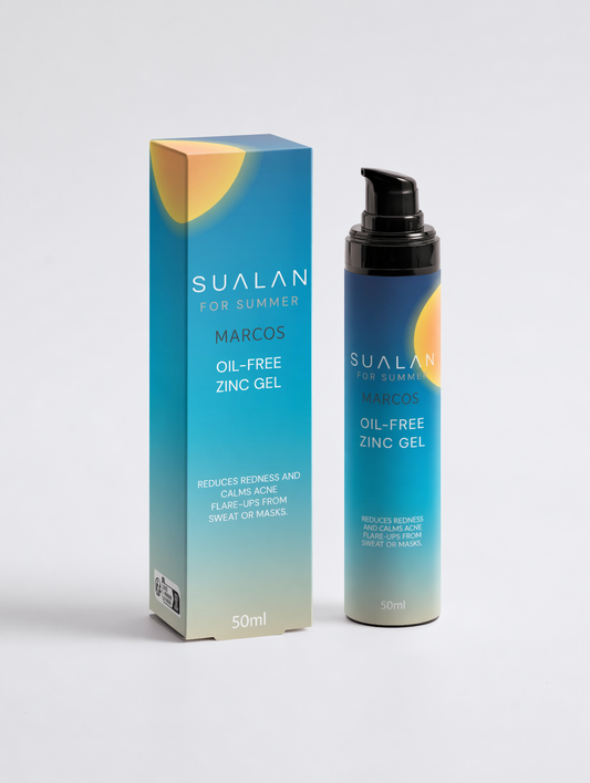 Gel facial de zin sin aceite personalizable