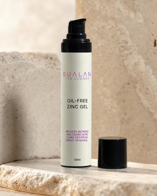 Sualan Cosmetics THE OIL-FREE ZINC GEL, imagen principal del producto · Hidratante facial, disponible en España