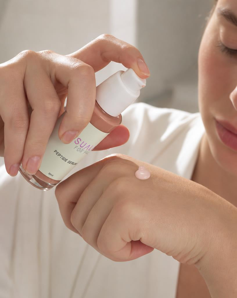 Sualan Cosmetics THE PEPTIDE SERUM, uso y aplicación real del producto · Sérum / booster, disponible en España